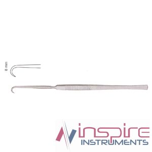 Bergmann Retractor Hook, 14cm, Single Prong, Sharp
