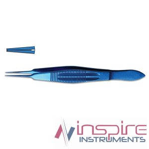 Castroviejo Suture Forceps, 1X2 Teeth, 0.3mm Tip, Titanium-BlueLine