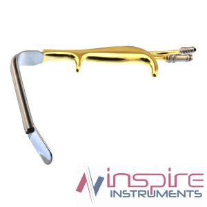 TEBBETTS STYLE RETRACTOR WITH FIBER OPTIC LIGHT GUIDE AND SUCTION TUBE, WITH TEETH END, 18.5CM