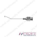 Binkhorst irrigating cannula, 25 gauge, angled right